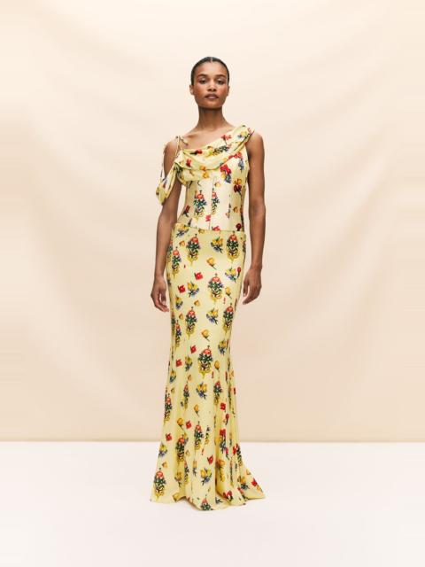 BRULEE MAXI DRESS IN SILK SATIN IN VERSAILLES GARDEN