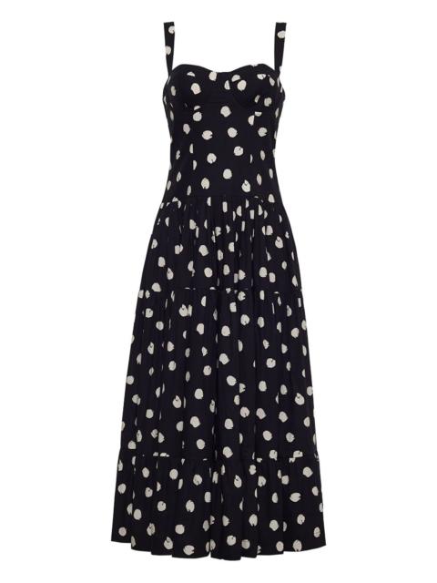 Santiago polka-dot tiered midi dress
