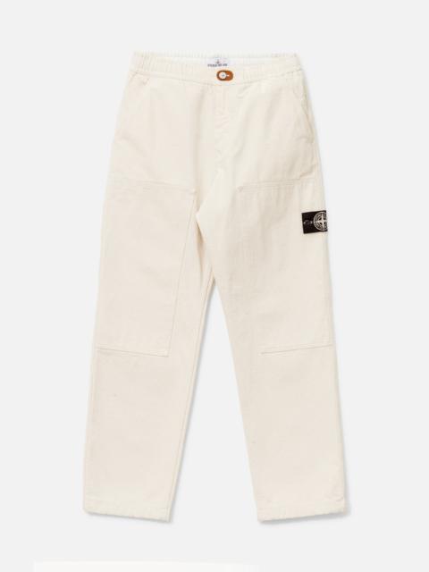 NATURAL COTTON GABARDINE RAW BEAUTY CHINO TROUSERS