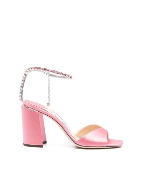 Saeda 85mm crystal-anklet sandals
