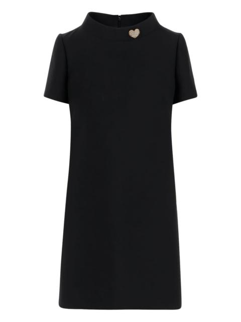 heart-embellished short-sleeve dress