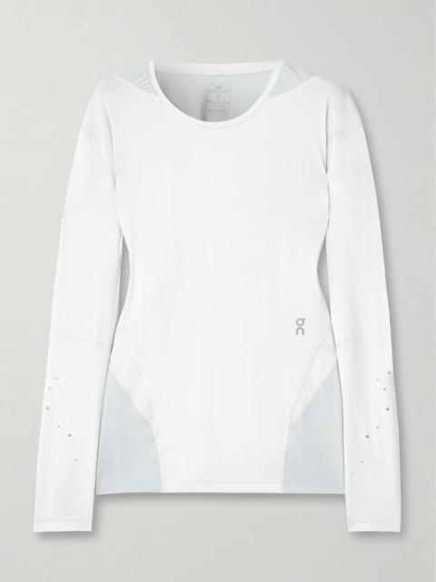 + Post Archive Faction Paneled Mesh And Stretch-jersey T-shirt