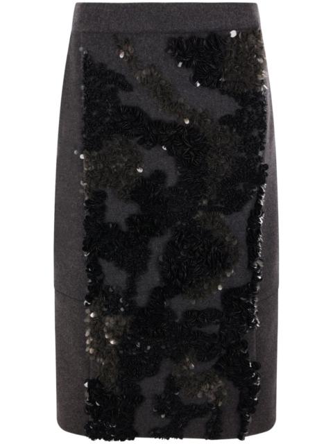 sequin-embellished midi skirt