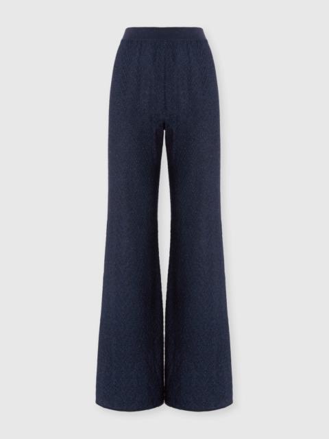 Chevron lamé knit trousers