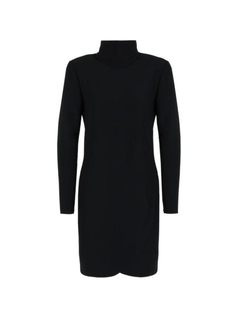 Technical-Cady high-neck long-sleeve dress