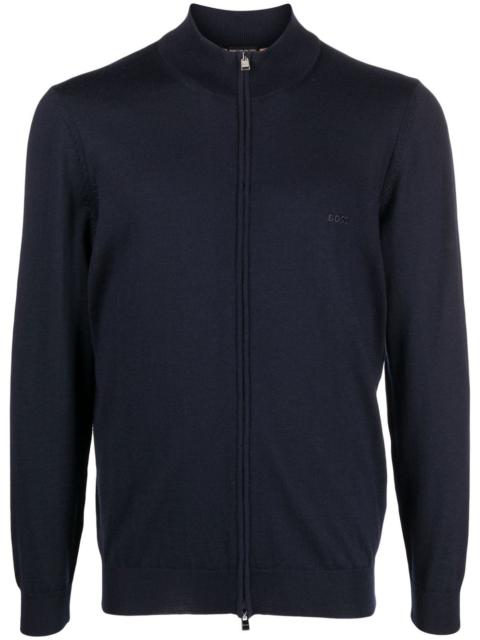 zip-up virgin-wool sweater