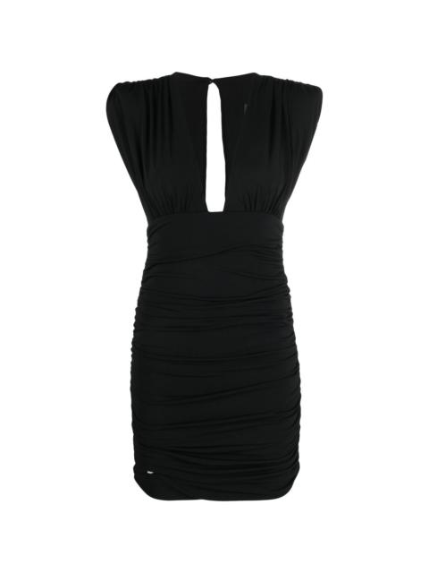 Wrinkles ruffle-detail mini dress