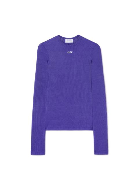 Violet Ribbed Long-sleeved Top