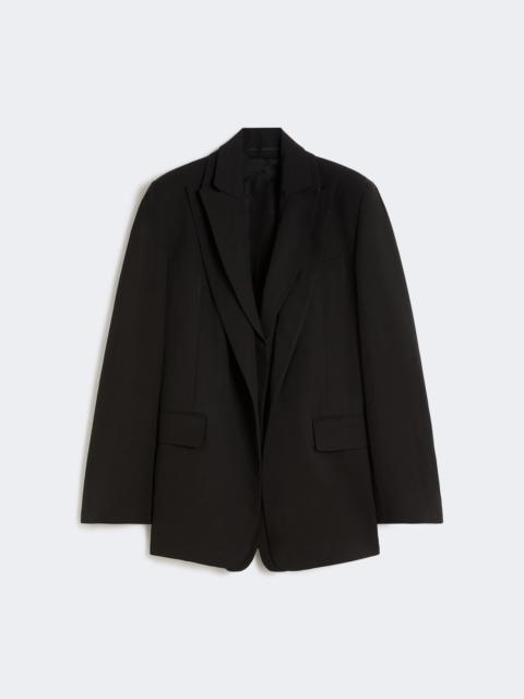 Viscose-blend double-collar blazer - BLACK