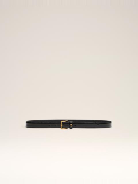 BLACK GLAZED LEATHER PARIS PARIS 25 MM BELT
