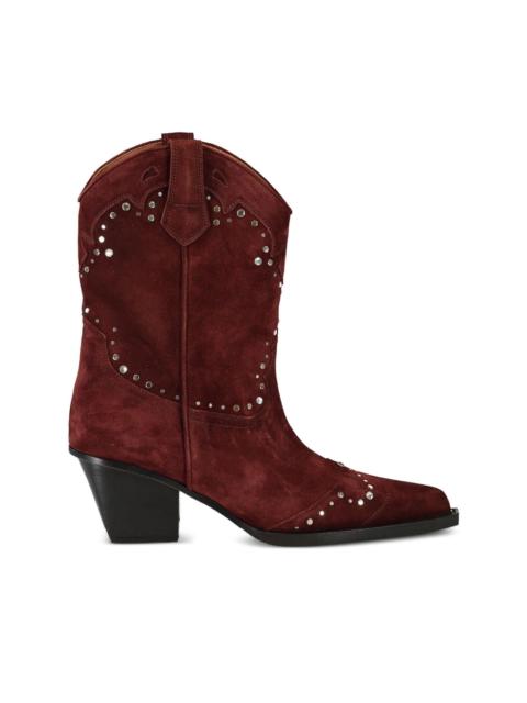 60mm Janice suede studded boots