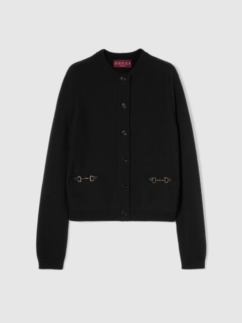 Wool cashmere cardigan with Horsebit