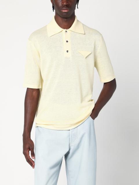 Yellow polo shirt in light linen