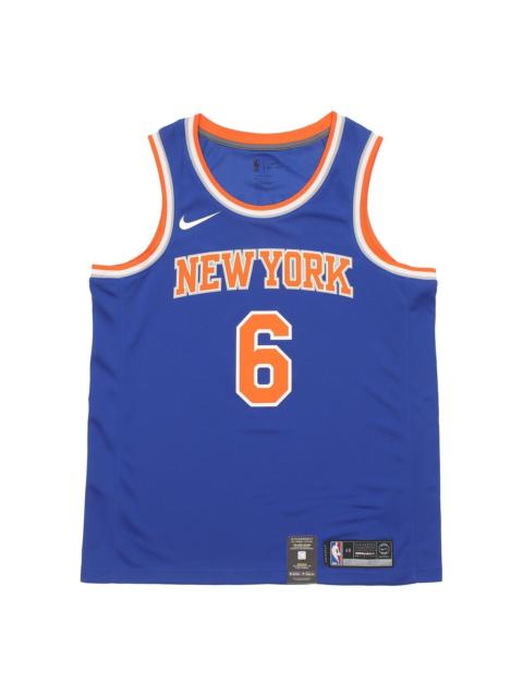 Nike NBA Basketball Icon Edition Swingman Jersey New York Knicks SW Fan Edition 6 Blue 864495-495