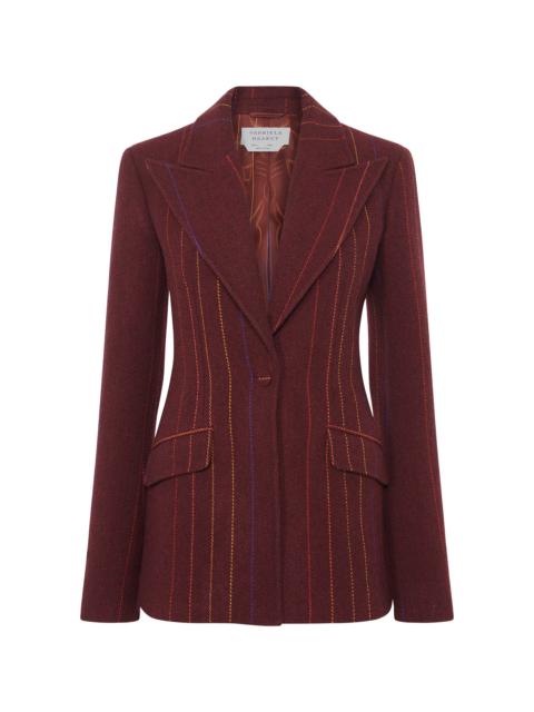 Leiva Blazer in Burnt Sienna Multi Pinstripe Wool Cashmere
