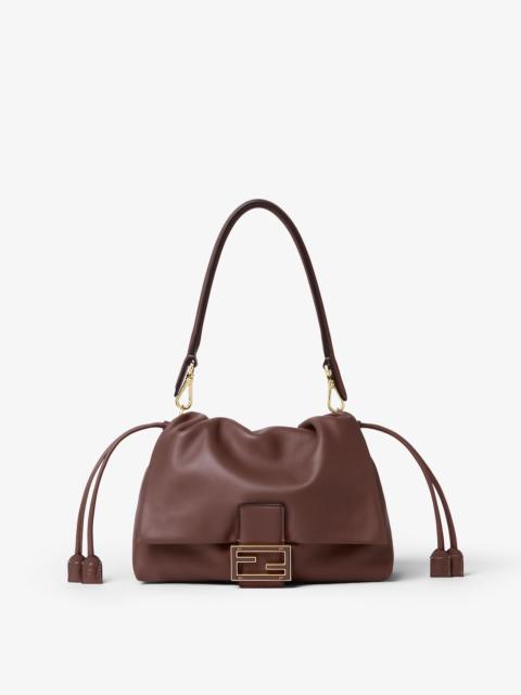 Mamma Baguette Medium Mahogany brown nappa leather bag