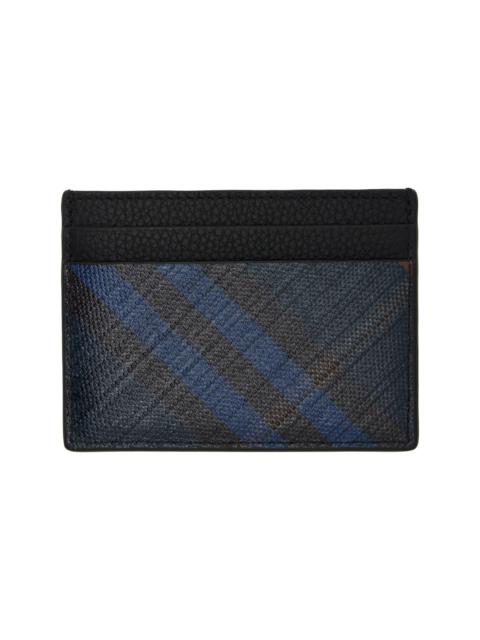 Navy Tall Check Card Holder