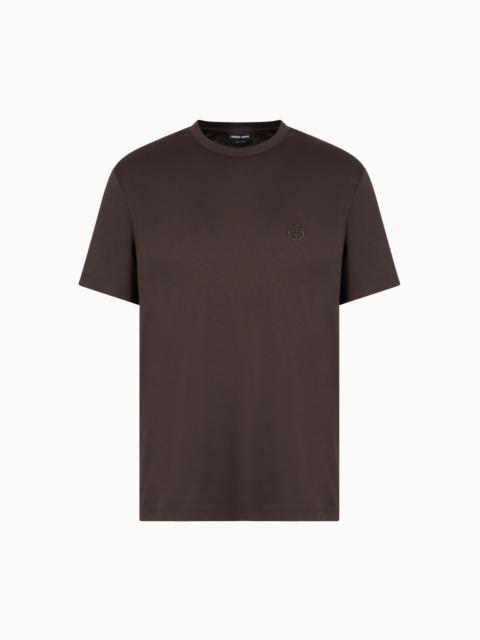 Cotton-interlock T-shirt with embroidered logo