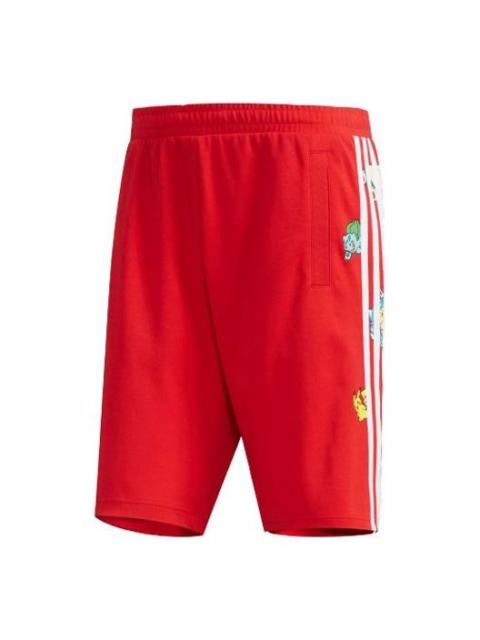 adidas neo X POKMON Crossover Series Pikachu Printing Shorts Red FM0323