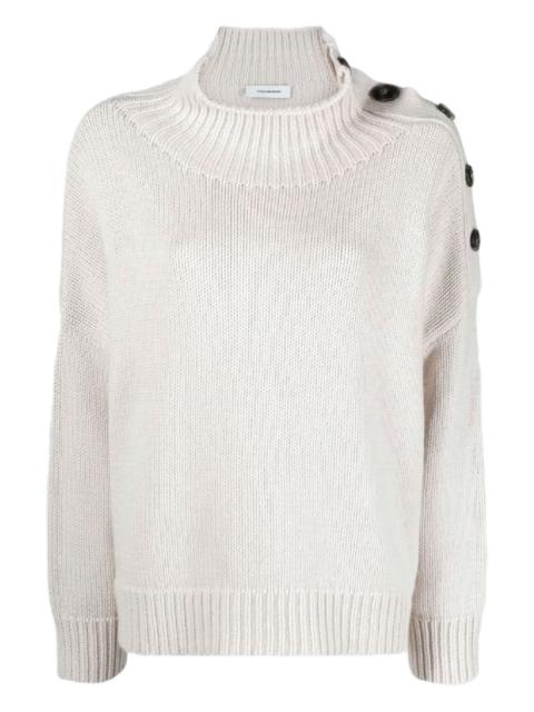 button turtleneck sweater