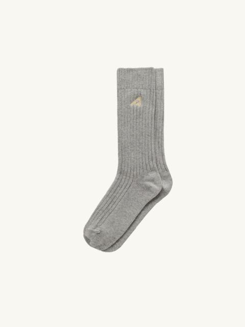 UNISEX RIBBED EMBROIDERED LOGO SOCK