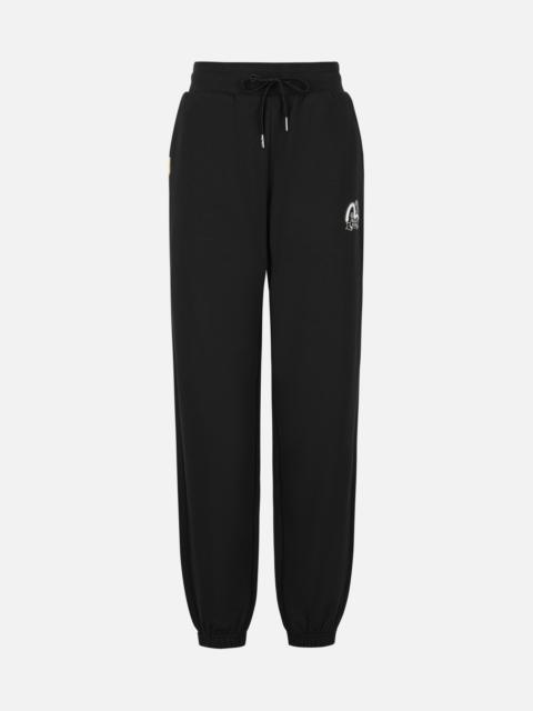 Seagull Print and Wave Embroidery Loose Fit Sweatpants