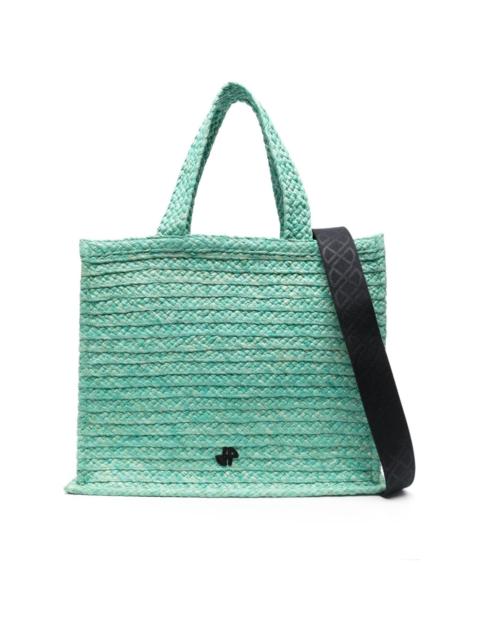 large JP raffia tote bag