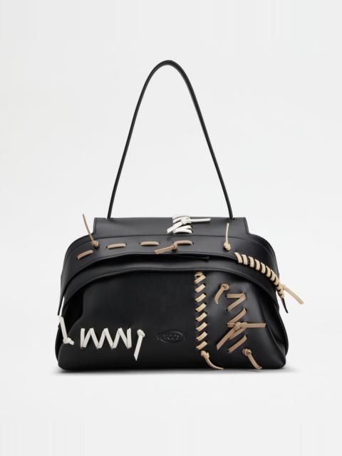 TOD'S WAVE BAG IN LEATHER SMALL - BLACK