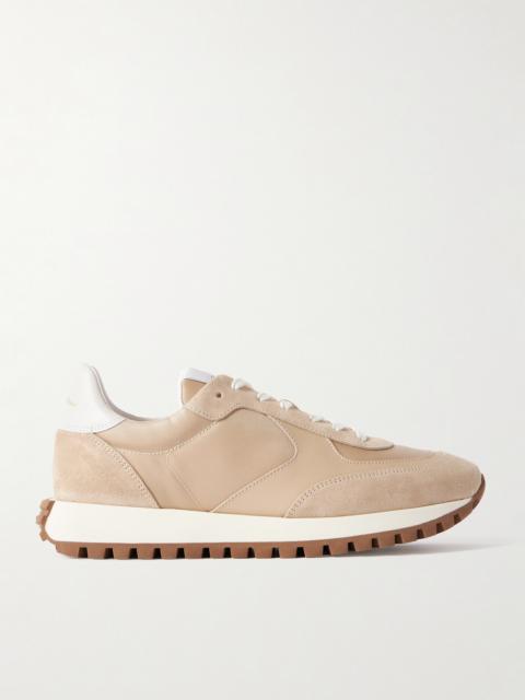 Gravel Suede, Leather And Shell Sneakers