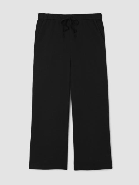 Waffle Cotton Blend Doubleknit Wide-Leg Pant