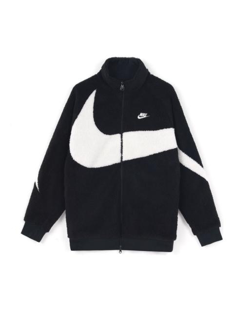 Nike Big Swoosh Reversible Boa Jacket (Asia Sizing) 'Black White' BQ6546-011