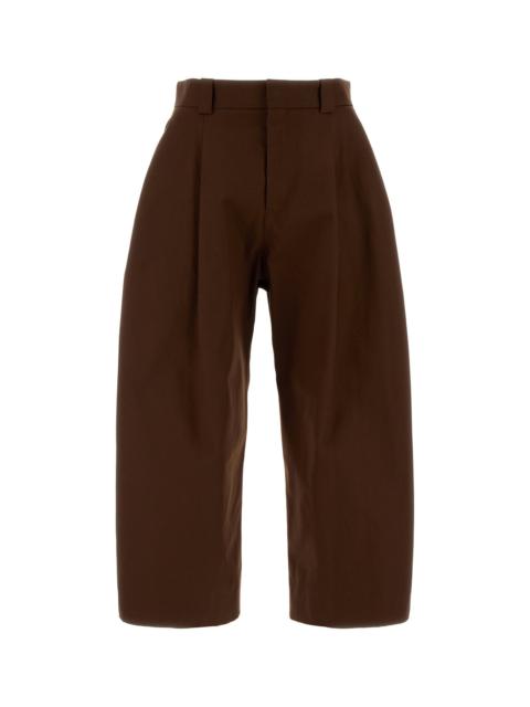 Chocolate cotton wide-leg pant