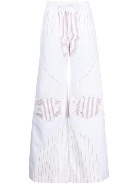 striped wide-leg cotton trousers
