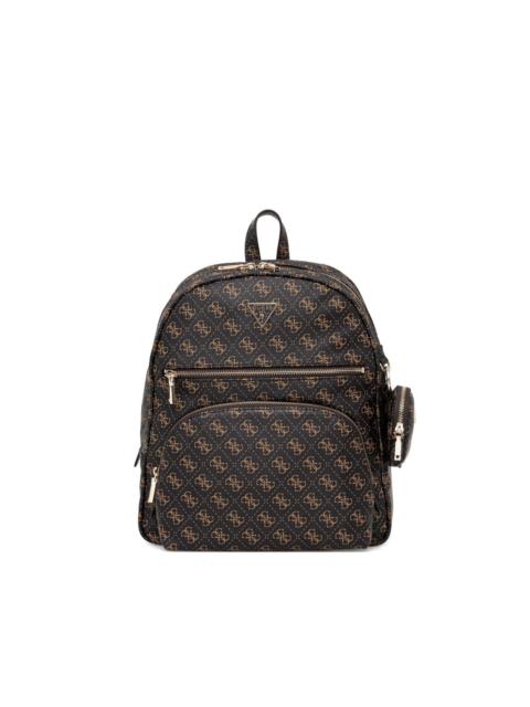 monogram-pattern zip-pocket backpack