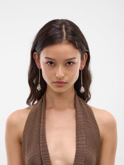 Large Lacrima Rhodium Earrings