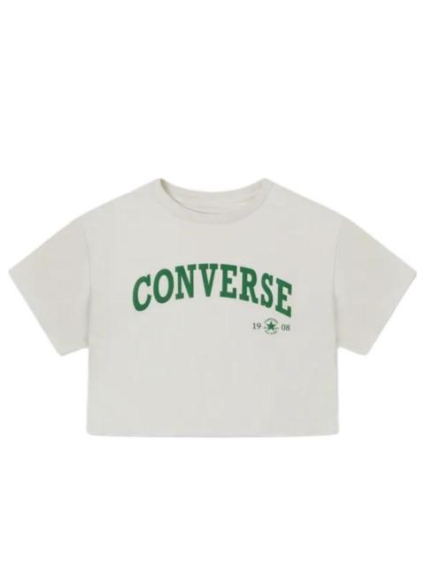 (WMNS) Converse Retro Chuck Cropped T-Shirt 'Egret' 10026367-A03