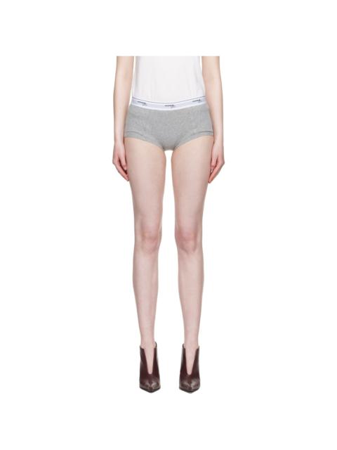 Gray Ribbed Jersey Boy Briefs