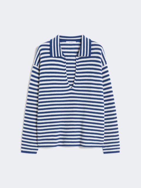 Ribbed cashmere jumper - WHITE BLUE