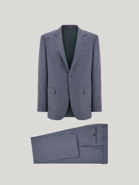 BRIANZA GREEN PINSTRIPE WOOL REGULAR-FIT SUIT
