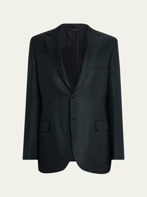 Men's Cashmere Tonal Plaid Single-Breasted Sport Coat