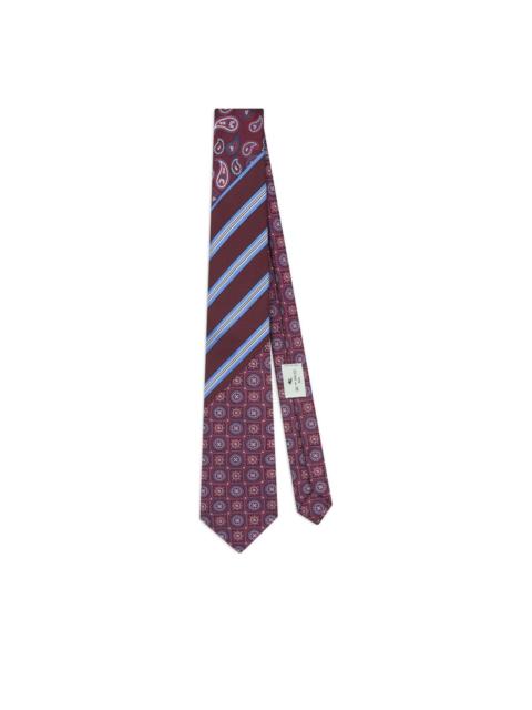 jacquard patchwork design tie