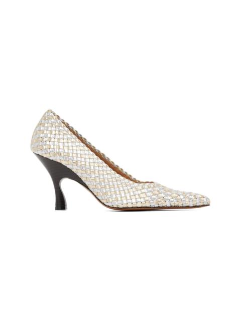 Silver & Gold Elsa Woven Metallic Heels