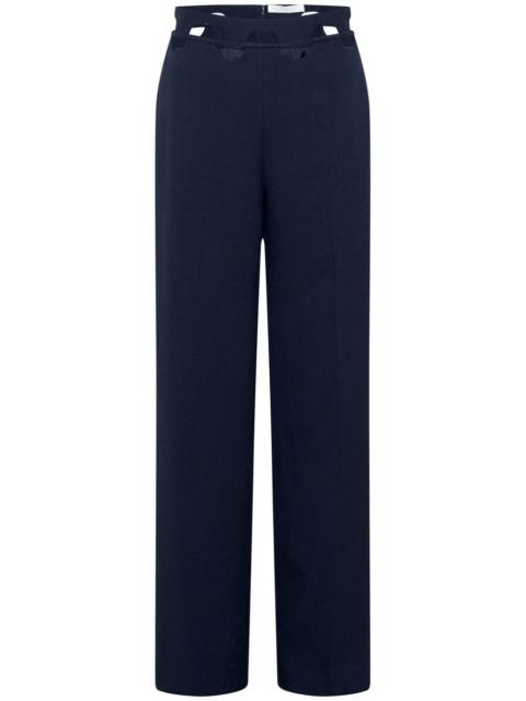 hinge-seam straight trousers