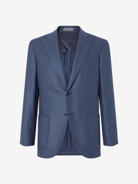 Blue wool and silk twill jacket