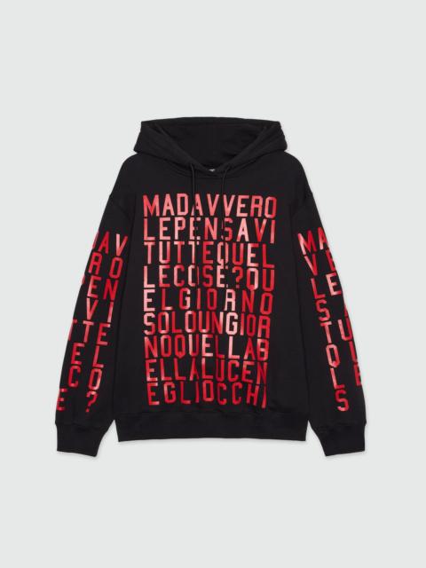 Caterina Frongia x MSGM Black Hoodie with Quotes