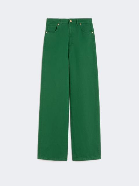 Cotton and linen 5-pocket trousers - GREEN