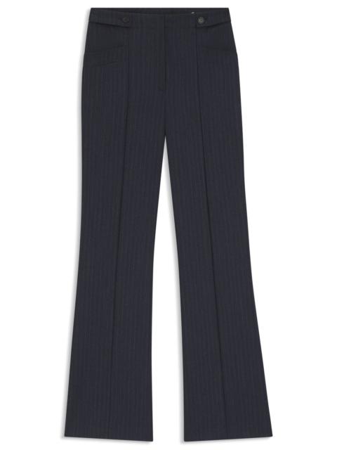 REGULAR-FIT BOOTCUT PANTS IN PATTERNED VIRGIN WOOL