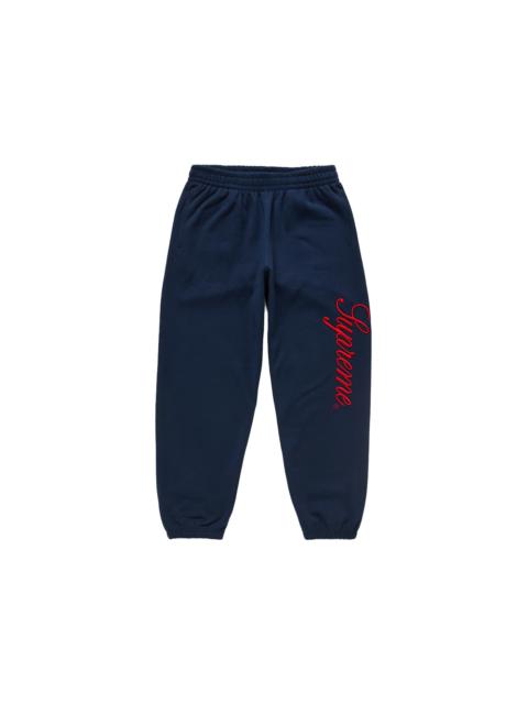Supreme Embroidered Script Sweatpant Navy