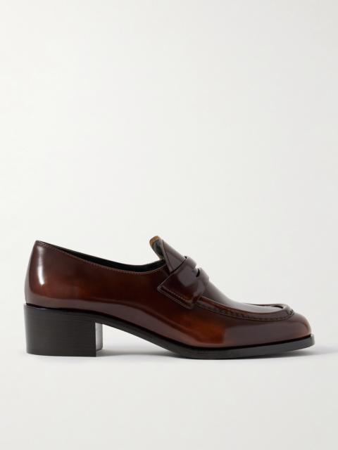 Prudence Glossed-leather Loafers