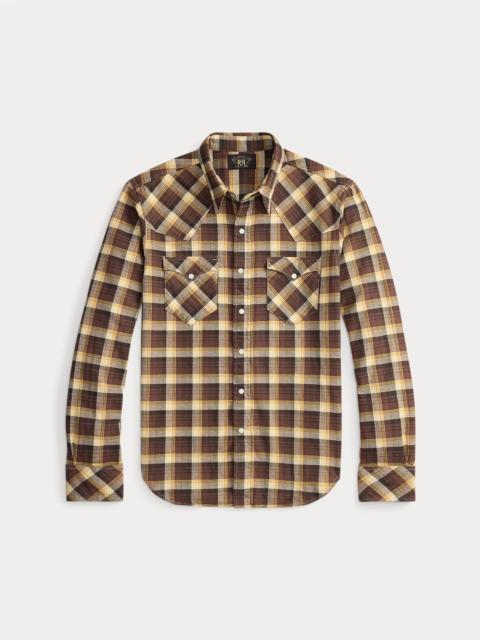 Slim Fit Plaid Twill Western Shirt